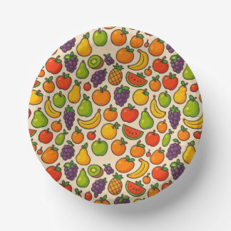 Colorful fruits patterned pappteller