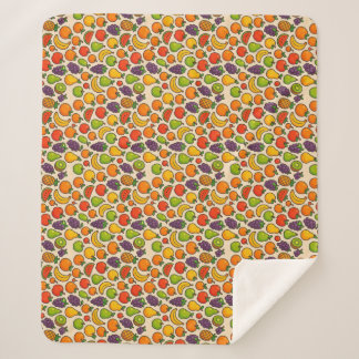 Colorful fruits patterned sherpadecke