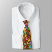Colorful Fun Candy Groovy Retro Jellybeans Pop Tie Krawatte (Gebunden)