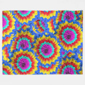 Colorful fun dahlia design fleecedecke (Vorderseite (Horizontal))