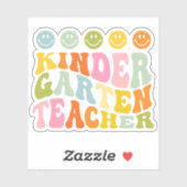Colorful Fun Kindergarten Lehrer Individuelle Name Aufkleber (Blatt)