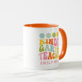 Colorful Fun Kindergarten Lehrer Individuelle Name Tasse (VorderseiteRechts)