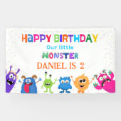 Colorful Fun Little Monster Birthday Party Banner (Horizontal)