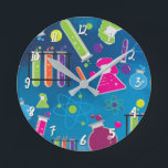 Colorful Fun Science Chemistry Personalized Office Runde Wanduhr<br><div class="desc">Customize with any text.</div>