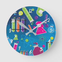 Colorful Fun Science Chemistry Personalized Office Runde Wanduhr