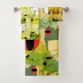 Colorful Funky Frogs Badhandtuch Set (Insitu)