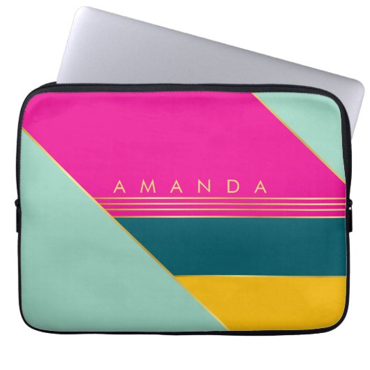 Colorful Funky Stylish Chic Trendy  Laptopschutzhülle (Vorderseite)