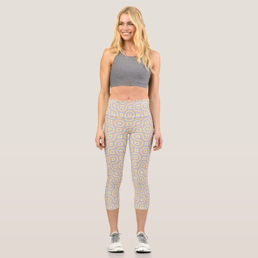 Colorful Funky Truchet Capri Leggings (Vorderseite)