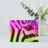 Colorful Funky Zebra Postkarte (Stehend Vorderseite)