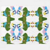 Colorful Funny Bird Pattern Kids Throw Blanket Fleecedecke (Vorderseite (Horizontal))