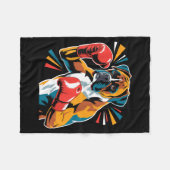 Colorful Funny Boxing Dog Lovers Kickboxing Boxer Fleecedecke (Vorderseite (Horizontal))