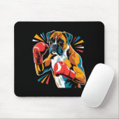 Colorful Funny Boxing Dog Lovers Kickboxing Boxer  Mousepad (Mit Mouse)