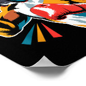 Colorful Funny Boxing Dog Lovers Kickboxing Boxer Poster (Ecke)