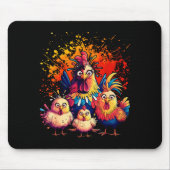 Colorful Funny Chicken Art Mousepad (Vorne)