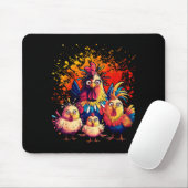 Colorful Funny Chicken Art Mousepad (Mit Mouse)