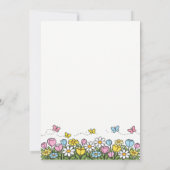 Colorful Funny Little Wildflower 1st Birthday  Einladung (Rückseite)