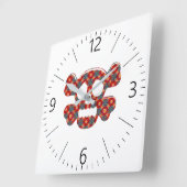 Colorful funny skull quadratische wanduhr (Winkel)