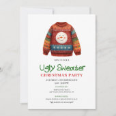Colorful Funny Ugly Sweater Xmas Invitation Einladung (Vorderseite)