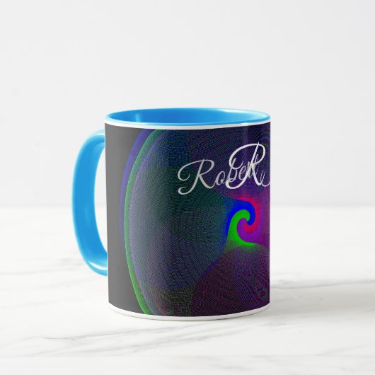 Colorful Fused Center Geometric Coffee Mug Tasse (Vorderseite Links)