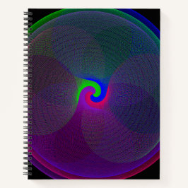Colorful Fused Center Geometric Spiral Notebook Notizblock