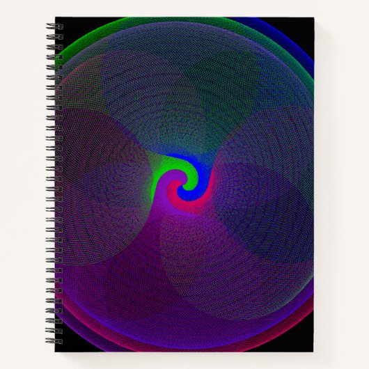 Colorful Fused Center Geometric Spiral Notebook Notizblock (Vorderseite)