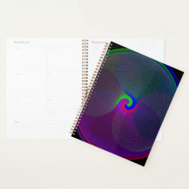 Colorful Fused Center Geometric Spiral Planner Planer