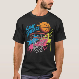 Colorful Game Changers Basketball Tie Dye Color Sp T-Shirt