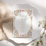 Colorful Garden Blume Spring Wedding Menu Card Einladung<br><div class="desc">Diese wunderschönen Menükarten fügen eine perfekte Touch zu Ihrer Hochzeit / besondere Anlass. Das elegante Design besticht durch lebendige Aquarellblumenblumen und moderne Typografie.</div>