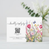 Colorful Garden Boho Wildblume RSVP Card Karte (Stehend Vorderseite)