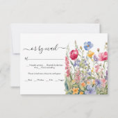 Colorful Garden Boho Wildblume RSVP Card Karte (Rückseite)