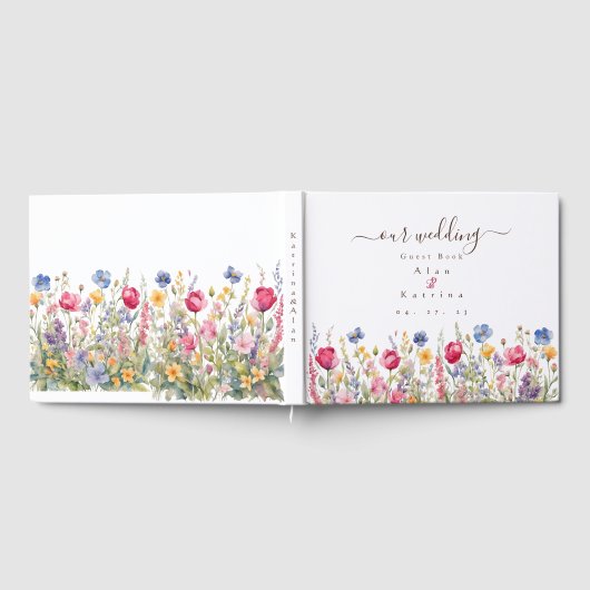 Colorful Garden Boho Wildblumen Gästebuch (Voll)