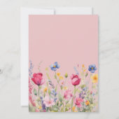 Colorful Garden Boho Wildflower On Pink Einladung (Rückseite)