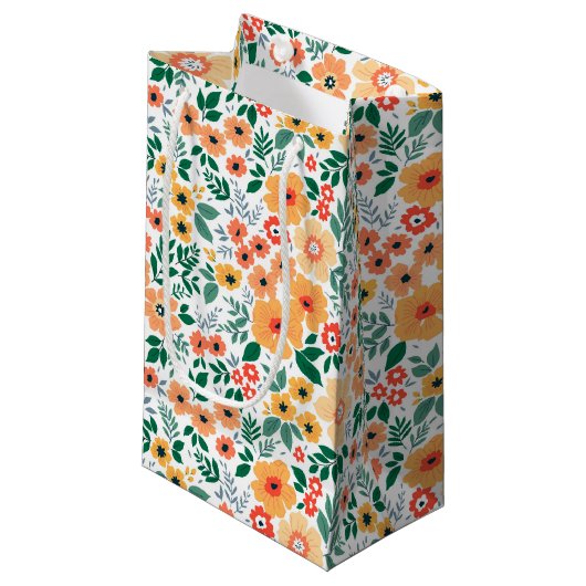 Colorful Garden Bouquet Pattern Kleine Geschenktüte (Vorderseite Schrägansicht)