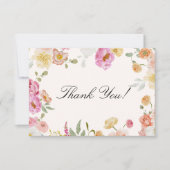 Colorful Garden Flowers Bridal Shower Dankeskarte (Vorderseite)