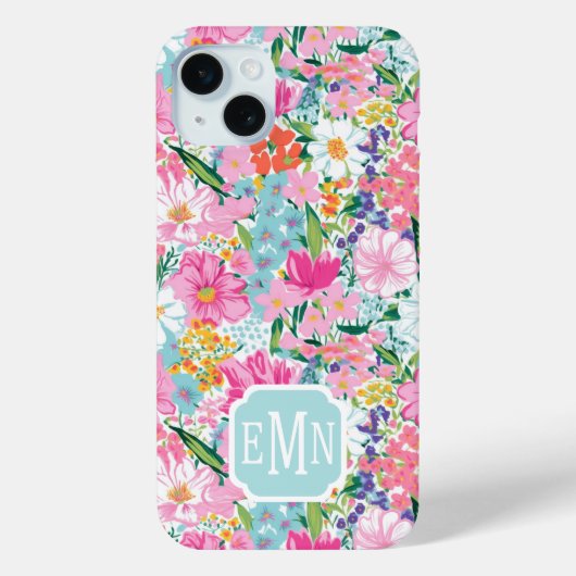 Colorful Garden Monogrammed Case-Mate iPhone Hülle (Rückseite)