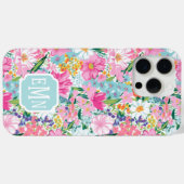 Colorful Garden Monogrammed Case-Mate iPhone Hülle (Rückseite (Horizontal))