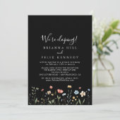 Colorful Garden wildflower Elopement Reception Einladung (Stehend Vorderseite)