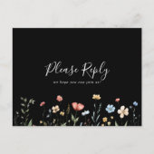 Colorful Garden wildflower Menu Choice RSVP Postkarte (Vorderseite)