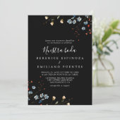 Colorful Garden wildflower Nuestra Boda Wedding Einladung (Stehend Vorderseite)
