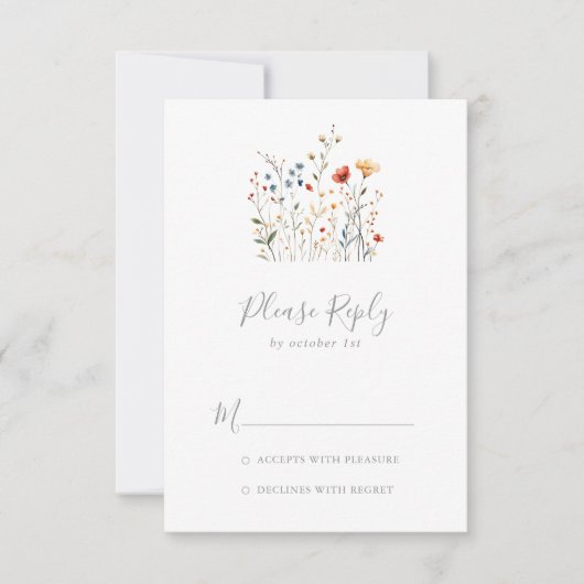 Colorful Garden wildflower RSVP (Vorderseite)