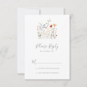 Colorful Garden wildflower RSVP Karte (Vorderseite)