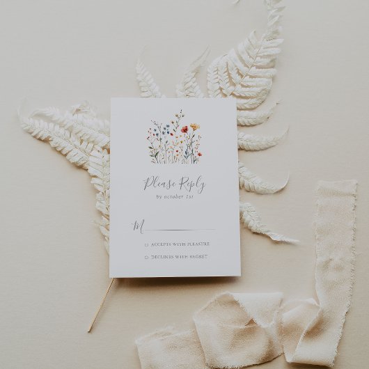 Colorful Garden wildflower RSVP Karte