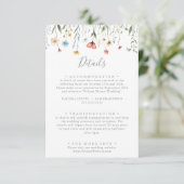 Colorful Garden wildflower Wedding Details Begleitkarte (Stehend Vorderseite)