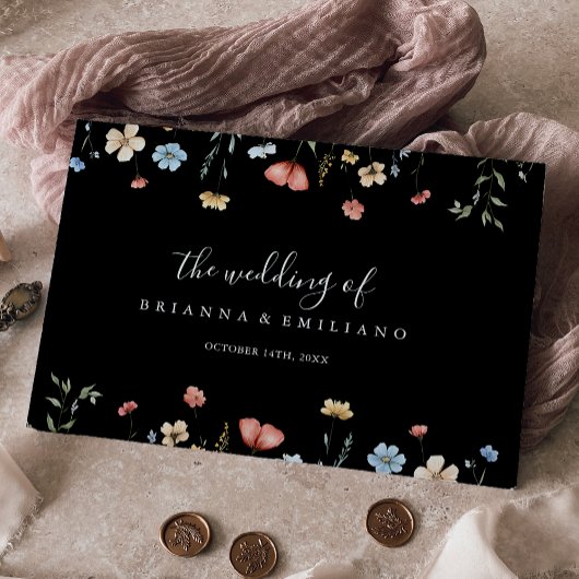 Colorful Garden Wildflower Wedding Gästebuch
