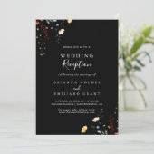 Colorful Garden wildflower Wedding Reception Einladung (Stehend Vorderseite)