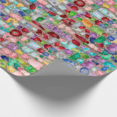 Colorful Gemstone Crystal Cluster Strings Geschenkpapier (Ecke)
