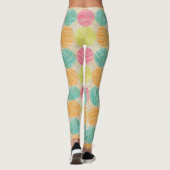 Colorful Geometric Abstract Circles On Cream Leggings (Rückseite)