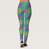 Colorful Geometric Abstract Circles On Teal Leggings (Rückseite)