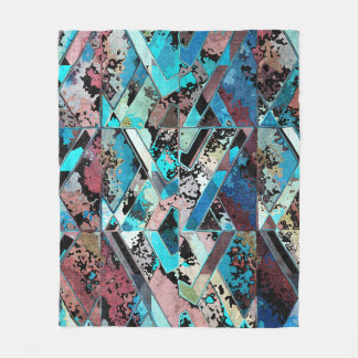 Colorful Geometric Abstract Pattern Fleecedecke