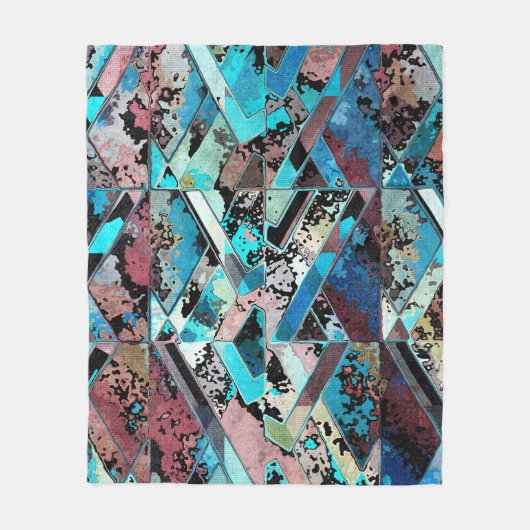 Colorful Geometric Abstract Pattern Fleecedecke (Vorderseite)
